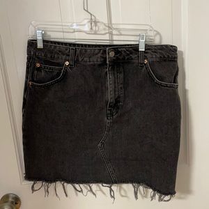 Black denim skirt